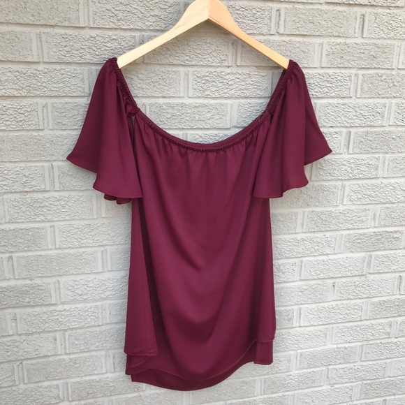 Impeccable Pig Tops - Impeccable Pig Wine Off the Shoulder Tunic